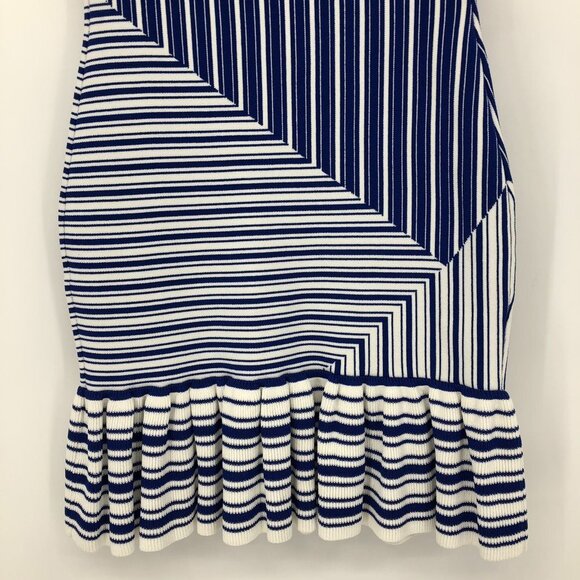Rebecca Vallance Corsica Blue and White Stripe Off shoulder Mini ruffle dress 2 - Picture 13 of 16